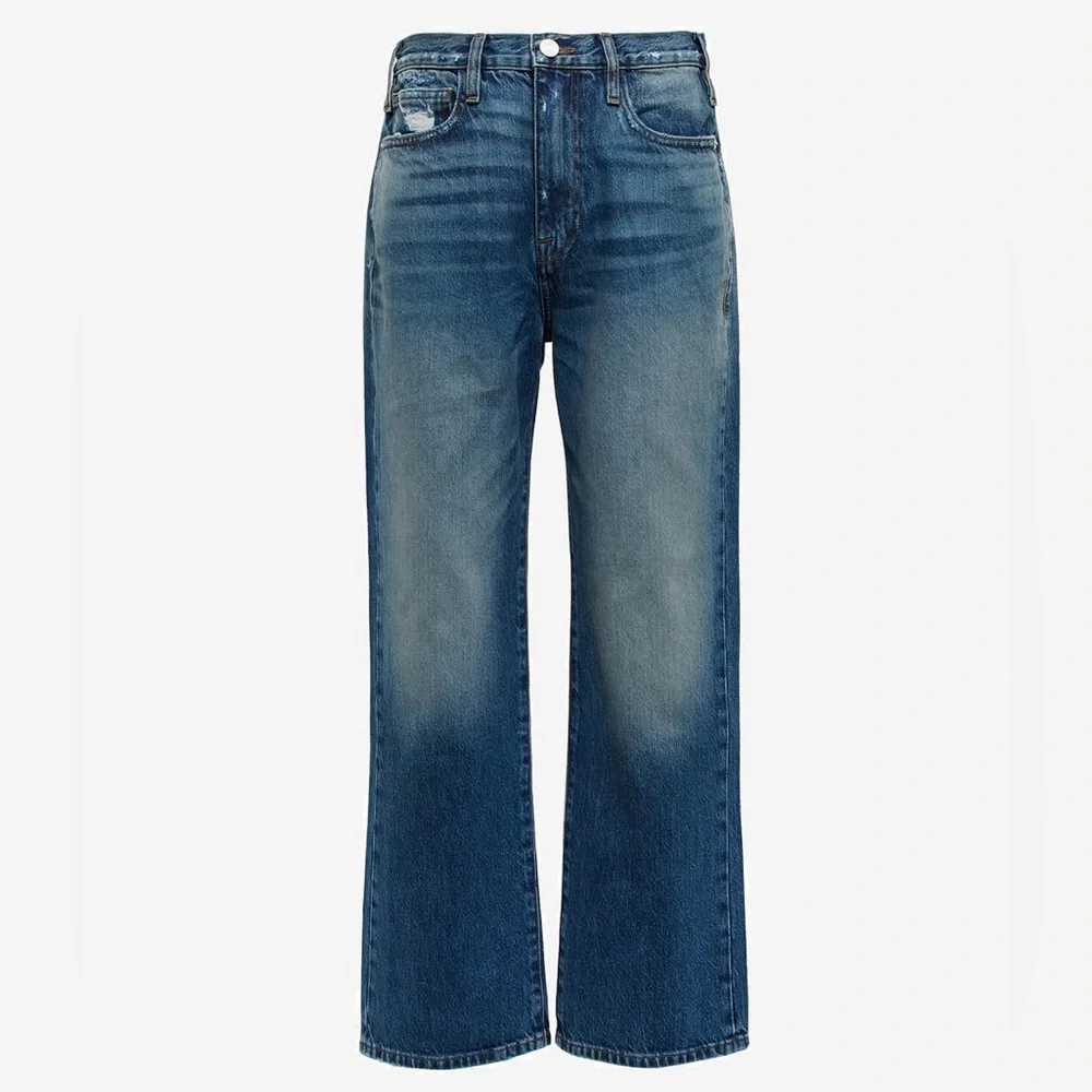 FRAME // Le Jane Crop women’s Straight Leg Blue Denim Jeans - Picture 3 of 16